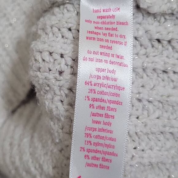 Justice Fair Isle Rhinestone Knit Sweater Women's Large Nordic Cozycore Hugge - Picture 4 of 9